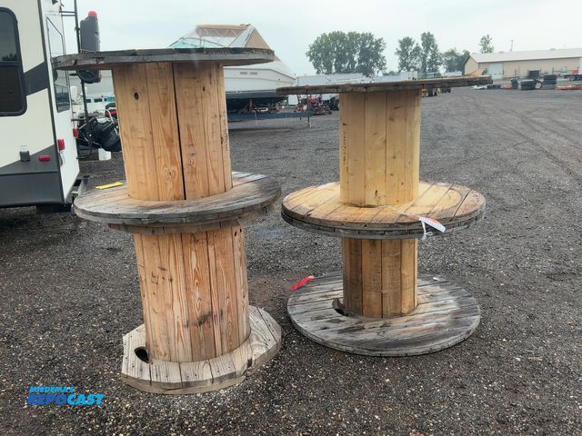 Lot 2-40330 - (4) Used Wood Spools, two are approx. 53" diameter x 31", one 46" diameter x 32" and one approx. 36"...