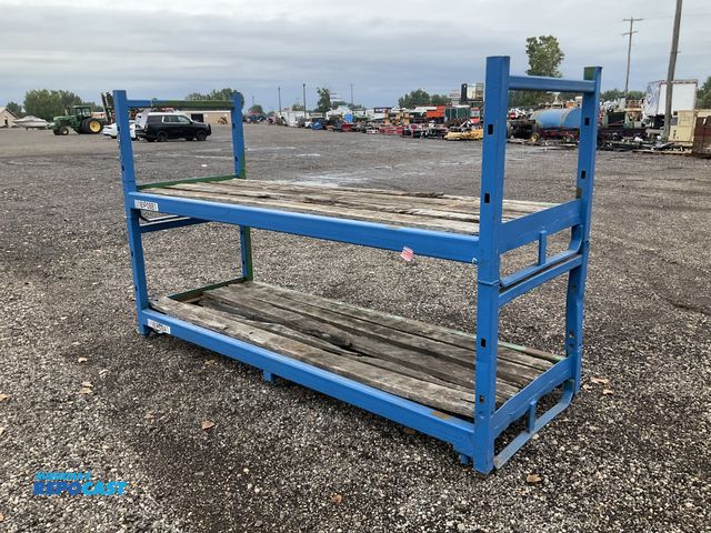 Lot 2-41648 - (2) stackable metal racks 108” x 39” x 34-1/2”T each, both have wood decks