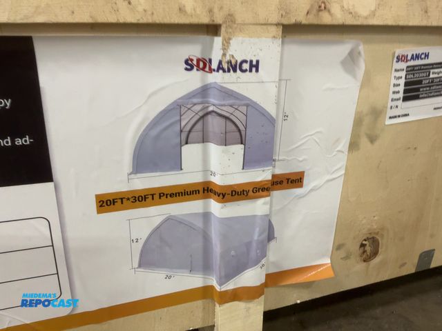 Lot 2-42543 - SDLANCH 20’ x 30’ Shelter Tent, 20’ wide x 30’ long, 12’ Peak Height, White Cover, Galvanized Steel ...