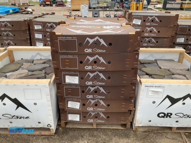 Lot 2-27567 - (12 boxes) of dressed fieldstone walnut flats, 10 SQ. FT per box
