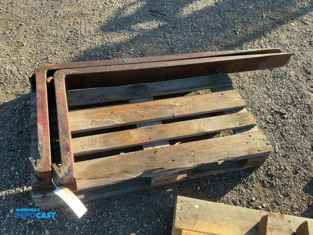 Lot 2-40675 - (2) Used 57" Forks, fit on 20" carriage, 4-3/4" wide, one is 58" long