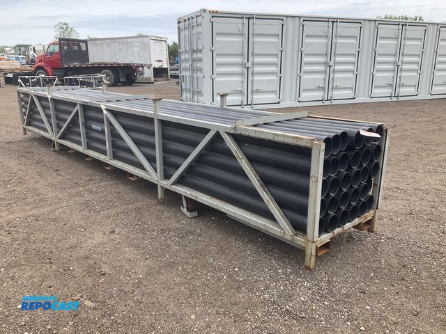 Repocast.com - Lot 2-43954 - Metal pipe rack on casters with (30) 22’L ...