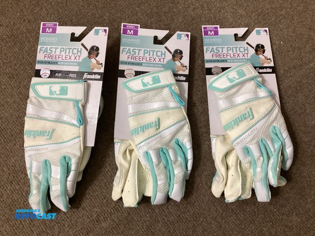 Lot 2-76435 - Three new pair of Franklin Women’s Fast Pitch Batting Gloves. Size Medium