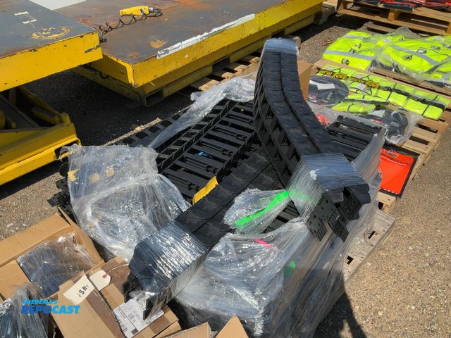 Lot 2-99407 - Skid of black igus plastic cable chains, all around 39” long and 2.75” wide