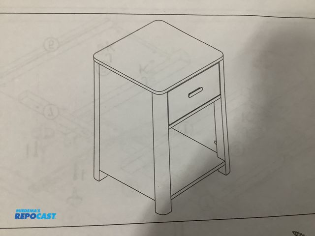 Lot 2-27410 - Tan Wooden cabinet unassembled nightstand 1 drawer and 1 shelf
