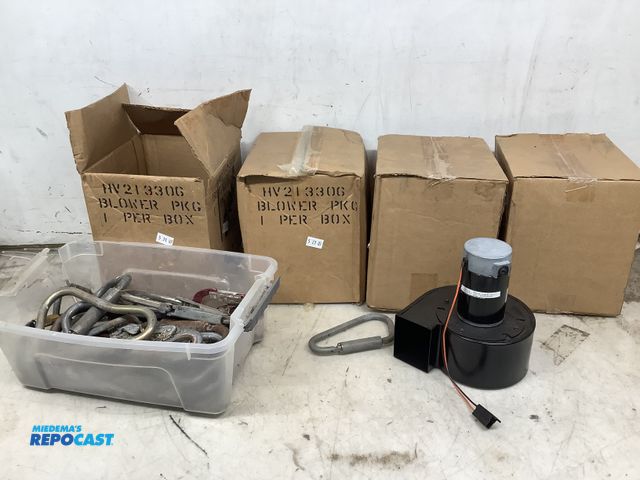 Lot 2-93282 - Skid lot of (4) blower enviro and a bin of steel Carabiners