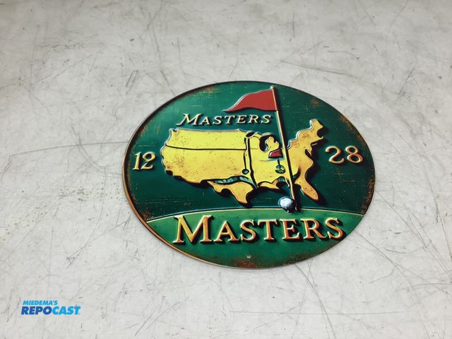 Lot 2-75390 - Masters golf circular metal tin sign approx. 8”