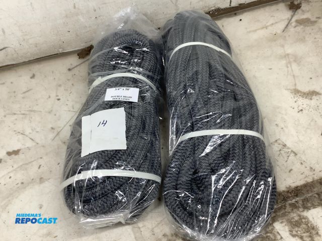 Lot 2-35910 - lot of (2) 3/4 x 50 BLK double braid dock lines