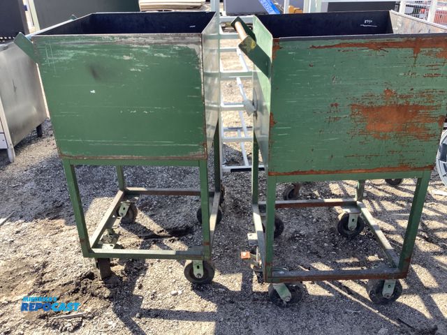Lot 2-93257 - Lot of (2) green boxes on wheels