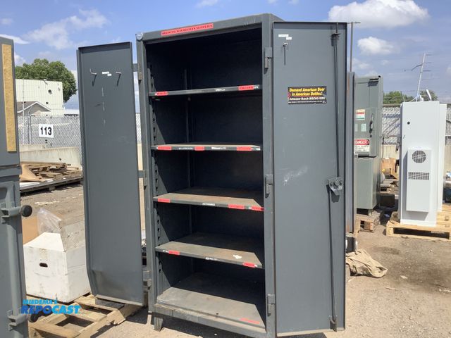 Lot 2-91120 - Heavy duty, five shelf cabinet with measurements of approximately 77” x 24” x 36”