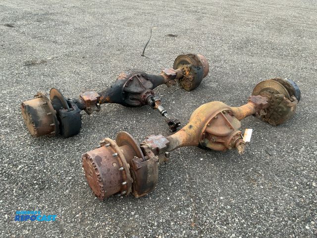 Lot 2-44136 - Used Front and Rear Axles off a Case W24C Wheel Loader, 12 lug hubs, disc brakes