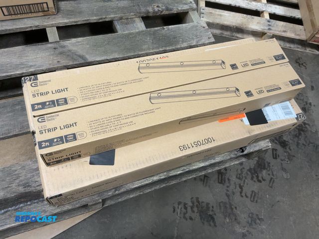 Lot 2-23317 - (6) Commercial Electric 2’ LED Strip Lights, Black Housings, 4000K Bright White, can be linked toget...