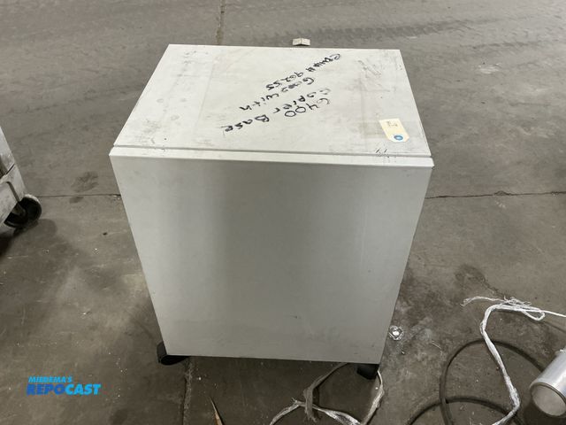 Lot 2-73519 - Metal Storage Cabinet on Wheels **Has Writing on Top