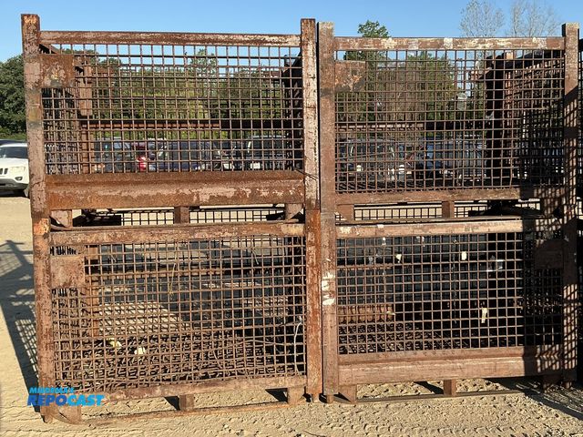Lot 2-96872 - (4) Industrial heavy-duty industrial wire mesh storage baskets (2 stacks)