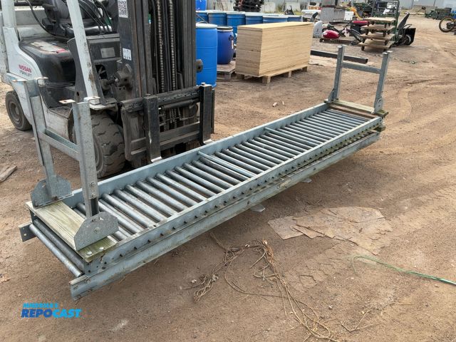 Lot 2-62872 - Lot of (2) Roller Track Conveyors. 10’ x 24” outside / 21”rollers.1 has legs other does not.