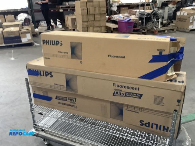 Lot 2-94967 - Phillips fluorescent lighting, one box of 8 25 watt 35”. And two 30 pack boxes of Phillips fluoresce...