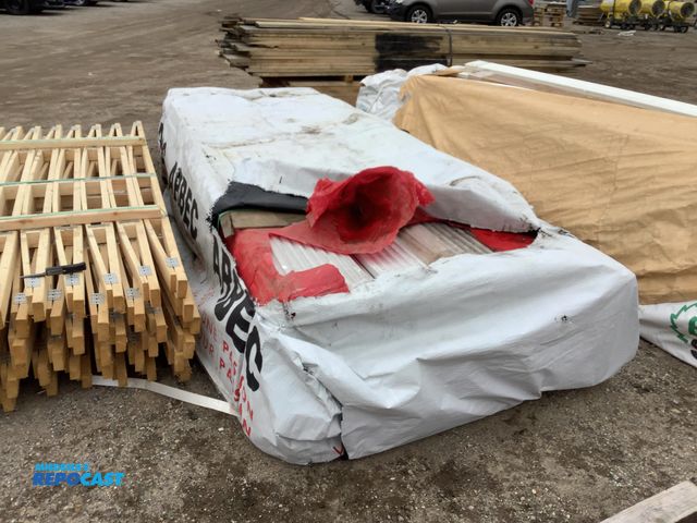 Lot 2-60926 - Bundle of 12’ Long x Varying Width One-Side Textured White Wooden Boards