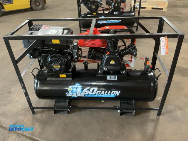 Lot 2-40748 - SDLANCH Model S60GAL Air Compressor, 420cc Single Cylinder Gas Engine with Electric and Recoil Start...