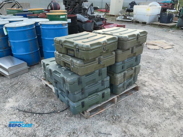 Lot 2-69019 - Plastic Lot of (15) military cases approximately 22” x 22” x 7”