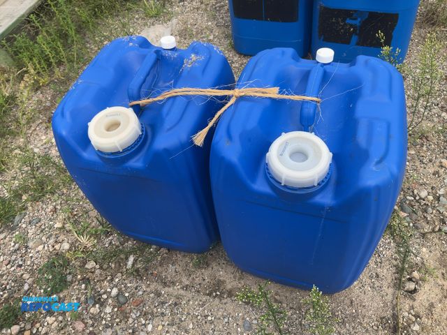 Lot 2-27256 - (2) 5 gal. blue plastic containers - clean inside