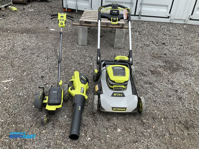 Lot 2-40589 - (3) Pcs. Mower/Edger Combo Ryobi Cordless