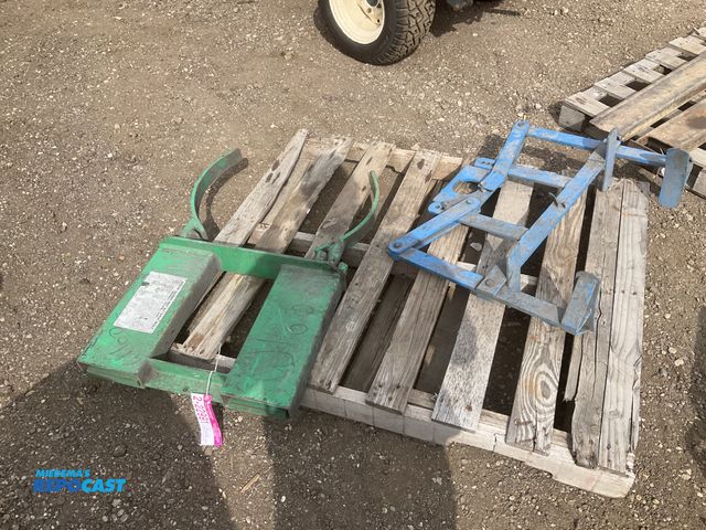 Lot 2-22991 - (1) drum handling attachment with fork pockets and (1) drum handling lift attachment, used