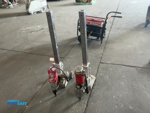 Lot 2-40469 - (2) Electric Core Drills with Anchor Base Stands, one is an unknown brand and missing handle for sta...