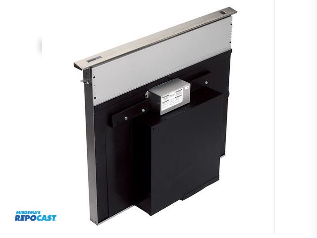 Lot 2-92261 - 1 GE UVD6361SPS Telescoping down draft kitchen vent - under cabinet - vent rises up.