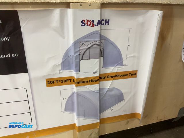 Lot 2-42534 - SDLANCH 20’ x 30’ Shelter Tent, 20’ wide x 30’ long, 12’ Peak Height, White Cover, Galvanized Steel ...