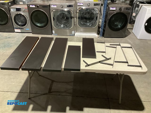 Lot 2-19088 - Set of 5 Decorative Wooden Wall Shelves with Brackets- Very Good Condition- 3 are 8 1/2”x35 1/2”, 2 ...