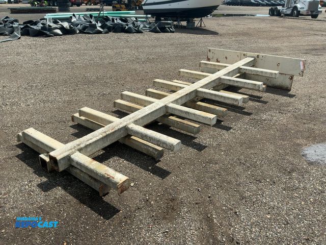 Lot 2-40423 - (2) Heavy Duty Metal Cantilever Uprights for Pipe/Material Storage, 14'5" tall uprights, arms on bot...