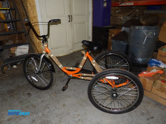 Lot 2-51088 - new worksman tricycle with basket, 275lb max load cap., 66" x 29 1/2", steel wire basket 9"hight, re...