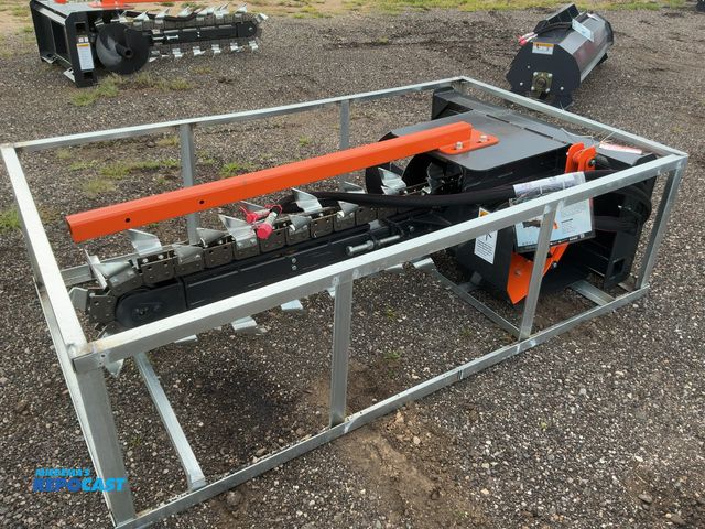 Lot 2-40884 - New Wolverine Model TCR-12-48H Trencher Skid Steer Attachment, 48" max trench depth, 15-20 GPM, Univ...