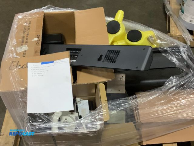 Lot 2-99694 - Electronics, including bar, speaker and different wires door hinges that are commercial slim Jim tra...