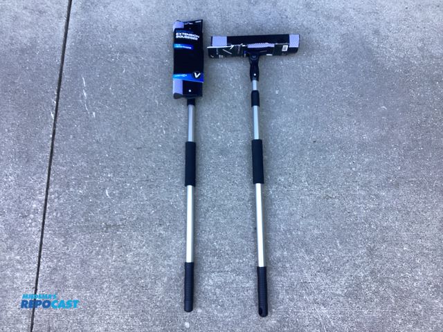 Lot 2-62844 - Two new pivoting head extension squeegee by Viking car care. Extends to 52 inches and head pivots.