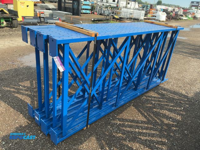 Lot 2-30585 - (7) New Unarco 48"x10' Tall Steel Heavy Duty Structural Pallet Racking Uprights, bolt together style...