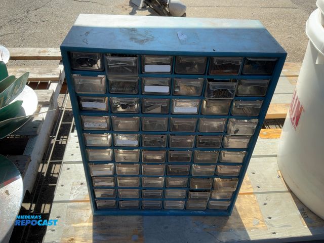 Lot 2-67855 - Blue metal multi-drawer parts Storage Cabinet