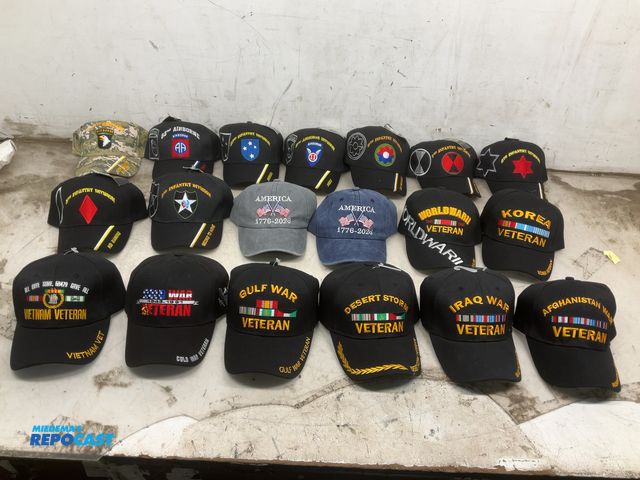 Lot 2-32917 - Lot of (19) Veteran ball caps, some including Iraq, Afghanistan, Korea, world war 2, and much more, ...