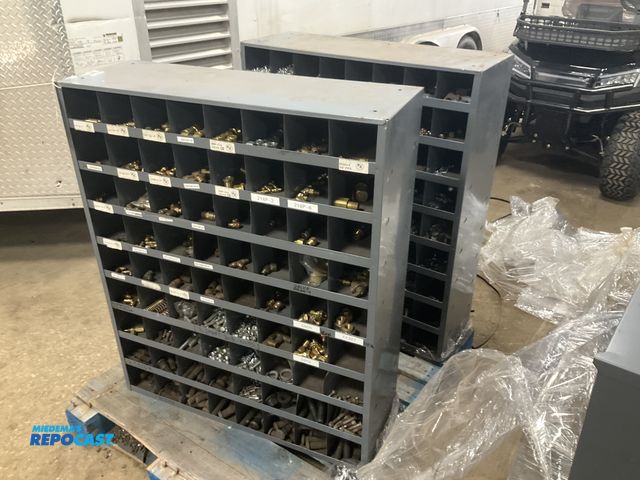 Lot 2-11585 - (2) parts bin cabinets full of misc hardware