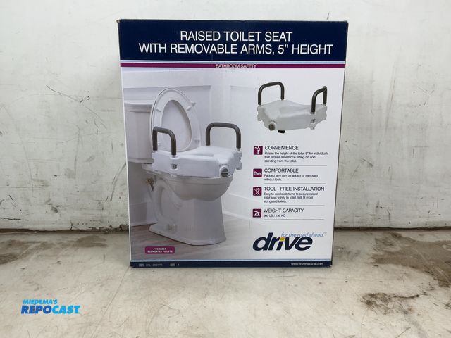 Lot 2-14659 - lot of (3) 5" H toilet Seats raised w/ removeable arms