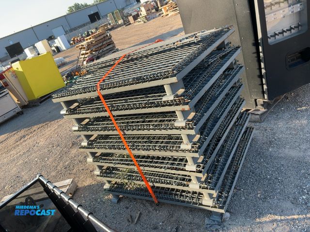Lot 2-96788 - collapsible wire mesh crates - approx. 48 x 40 x 24T - used - 7pcs