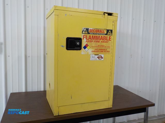 Lot 2-34229 - Securall safety storage cabinet. Model #A306. 12 gallon capacity. One adjustable shelf. 23"w x 18"D ...