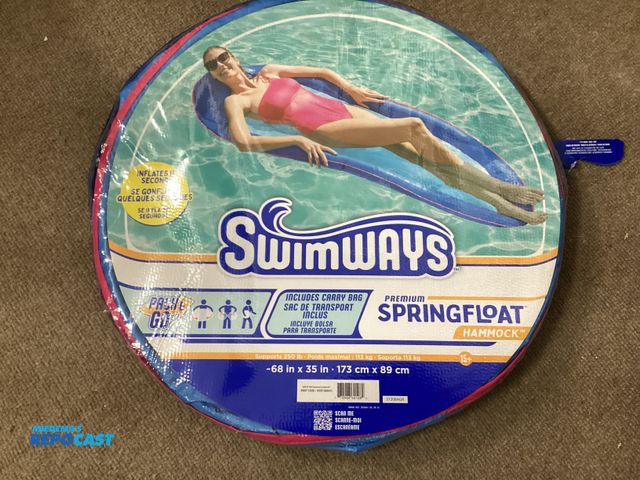 Lot 2-92855 - New Swimways premium Springfloat. comfortable fabric and cooling mesh. Supports 250 lbs. Comes in ha...