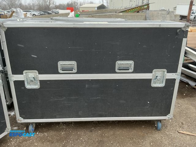 Lot 2-73139 - Approx. 60.75”w x 18.75”d x 42.25” tall Rolling latching Tv Stand