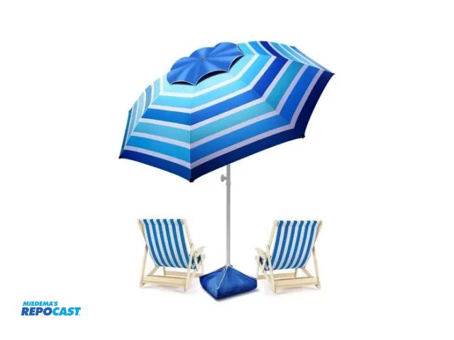 Lot 2-74541 - 1 New BRAND NEW Fis queen 8FT Large Beach Umbrella, Portable Outdoor Umbrella. RETAIL $50