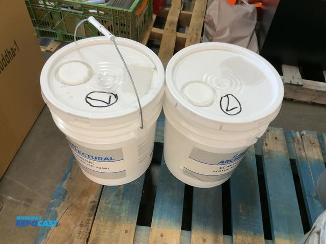 Lot 2-99771 - Lot of (2) 5 gallon buckets of architectural elastomeric acrylic membrane coat