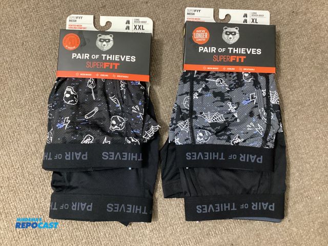 Lot 2-67336 - Two new packages of Pair of Thieves Superfit long Boxer briefs. Mesh magic, cooling, breathable, no ...