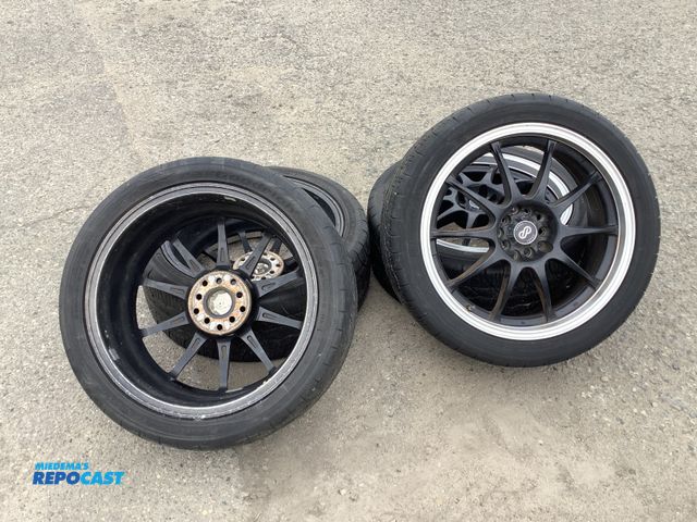 Lot 2-35027 - Lot of (4) enkei 5 lug rims with bfgoodrich tires (235/40zr18 91w) wheels also come with 1” spacers ...