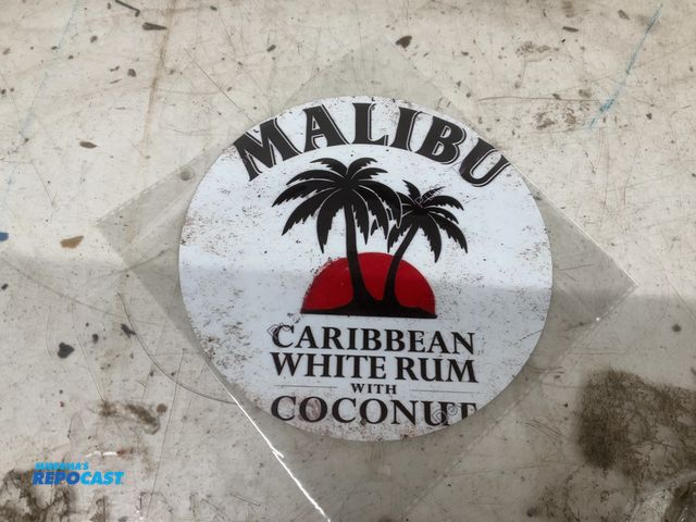 Lot 2-19667 - Malibu Caribbean White Rum Metal circular sign