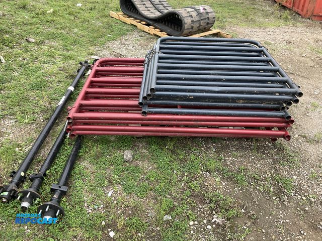 Lot 2-33607 - Countryline and Tarter Metal Fence Gates - red measures 69” wide and black measures 45” wide